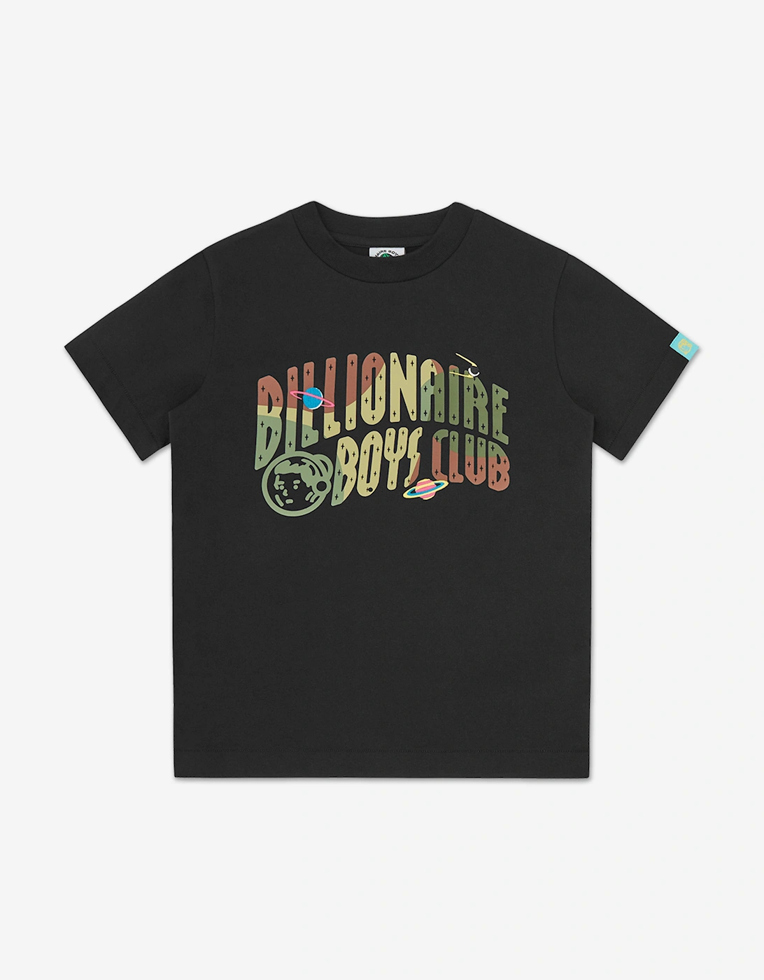 Boys Space Camo Arch Logo T-Shirt in Black, 5 of 4