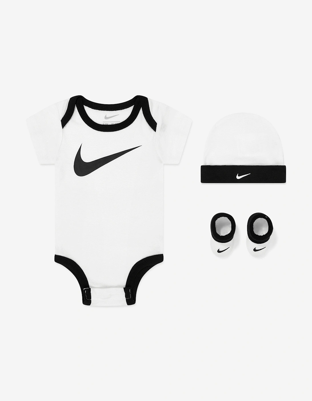 Baby Boys Swoosh Bodysuit Set in White, 6 of 5