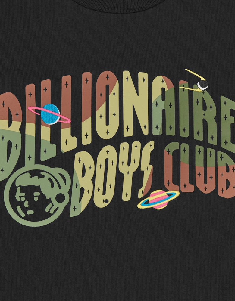 Boys Space Camo Arch Logo T-Shirt in Black