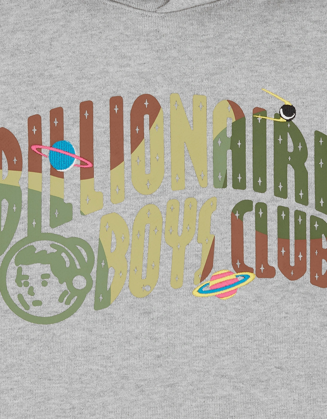 Boys Space Camo Arch Logo Popover Hoodie in Grey