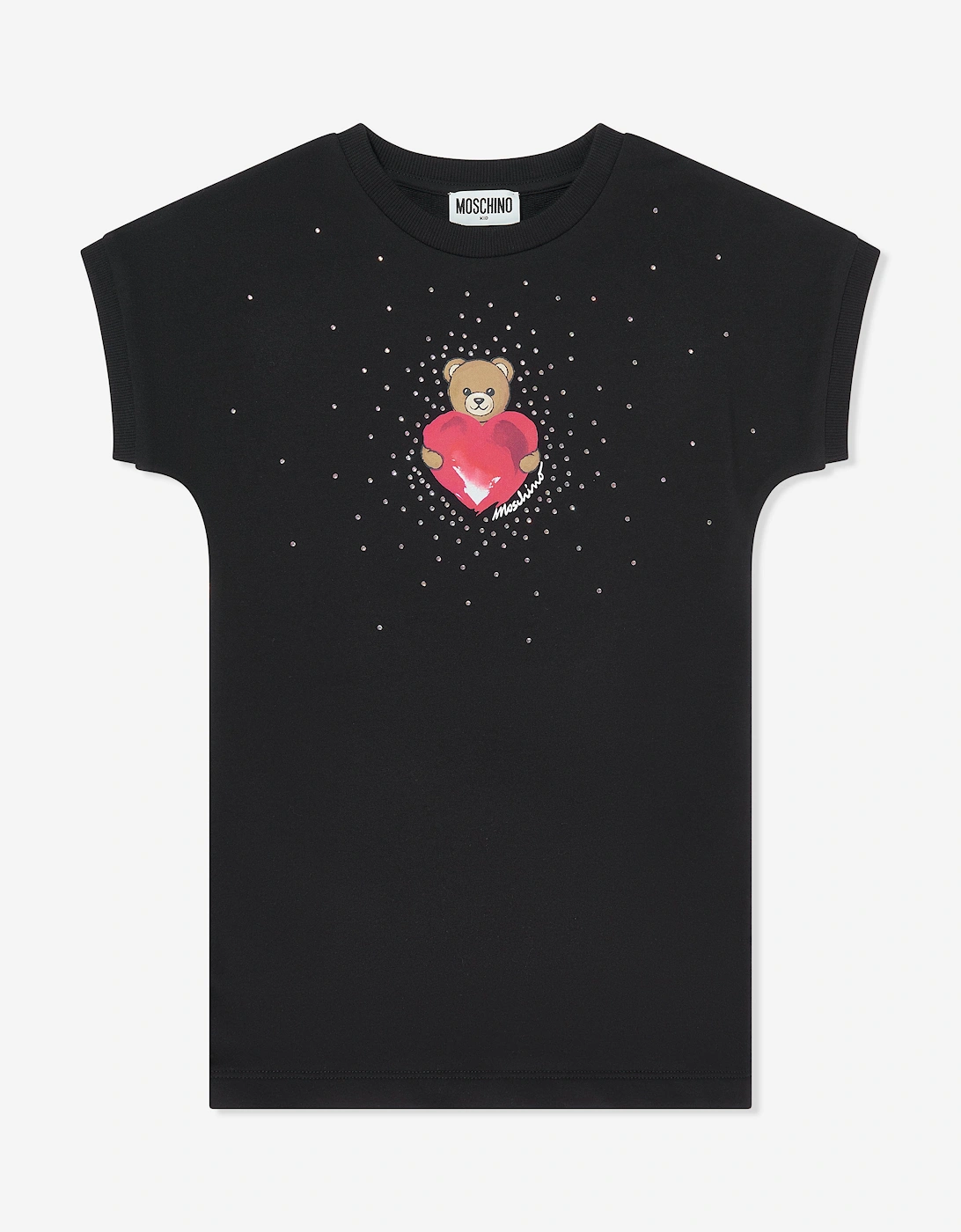Moschino Girls Black 'S Teddy Heart Dress In - Size: 10 Years Kids
