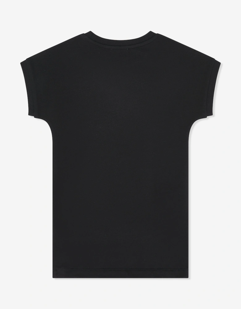 Girls Teddy Heart Dress in Black