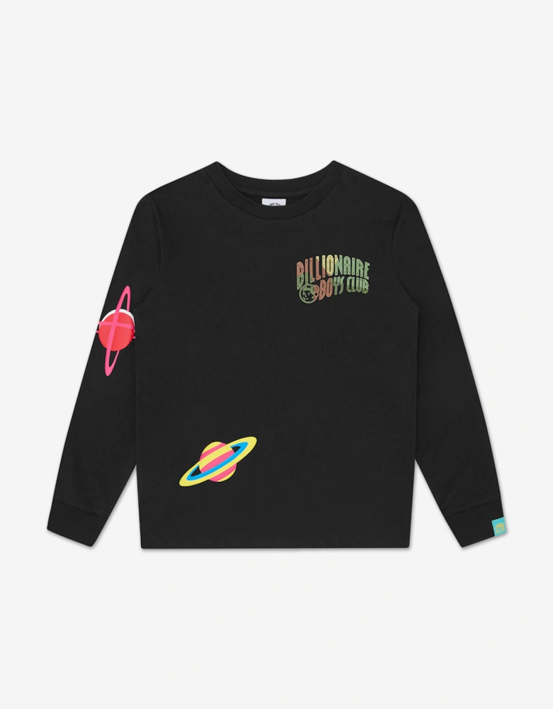 Boys Space Camo LS T-Shirt in Black