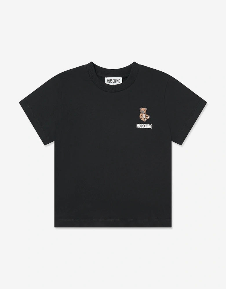 Kids Teddy Bear Logo T-Shirt in Black