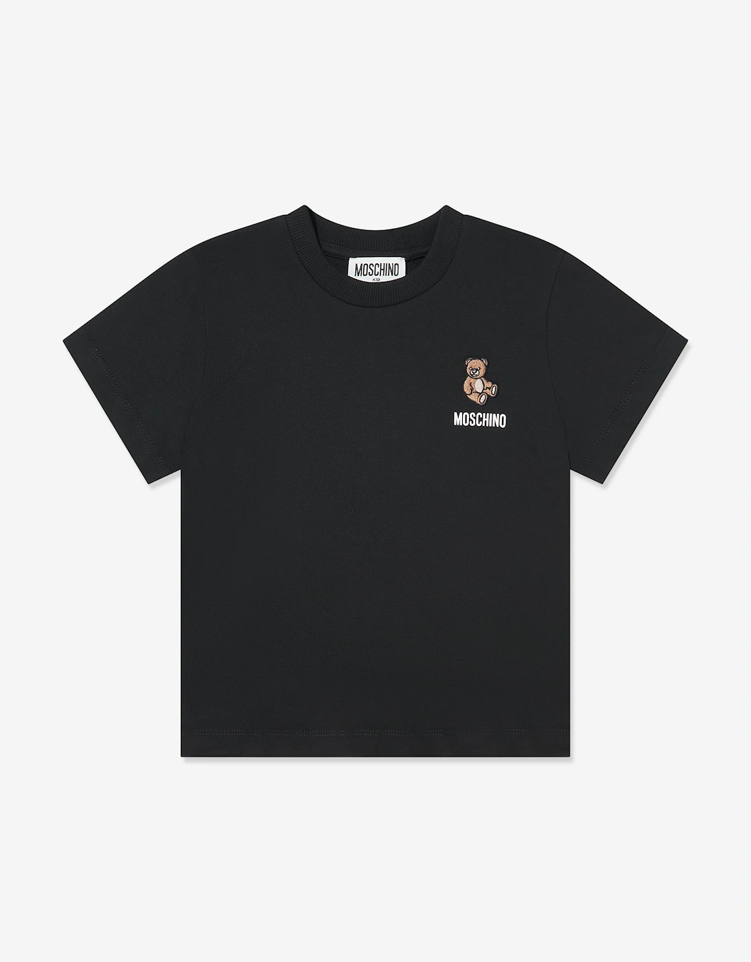 Kids Teddy Bear Logo T-Shirt in Black, 5 of 4
