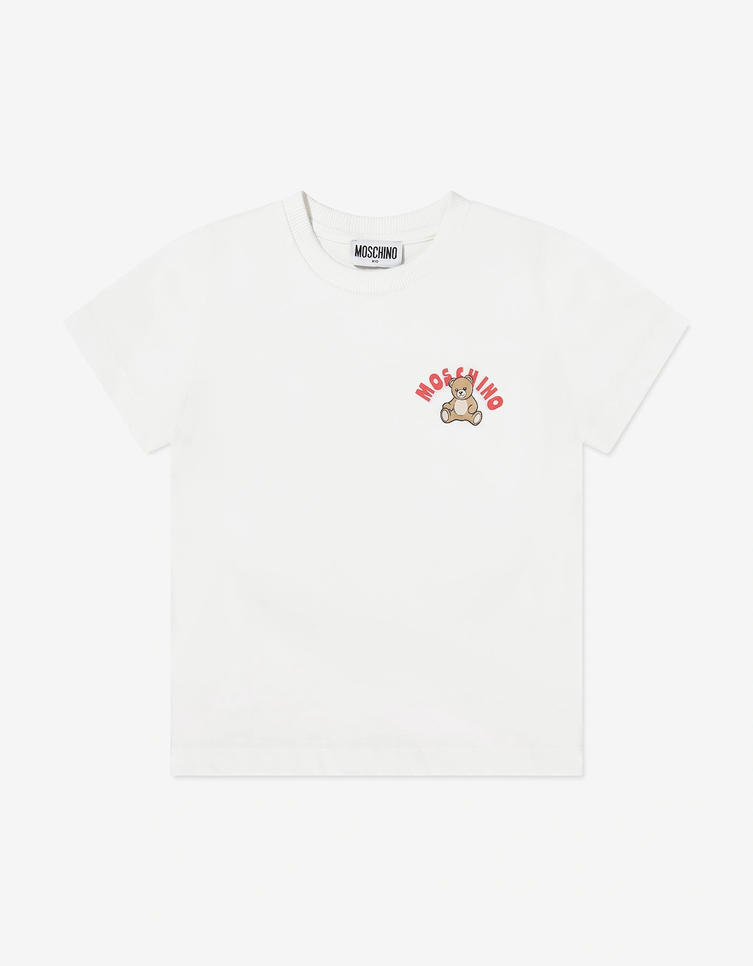 Moschino Girls Cream Teddy Bear Logo T-Shirt In Ivory  4 Years Size 4 Yrs Kids