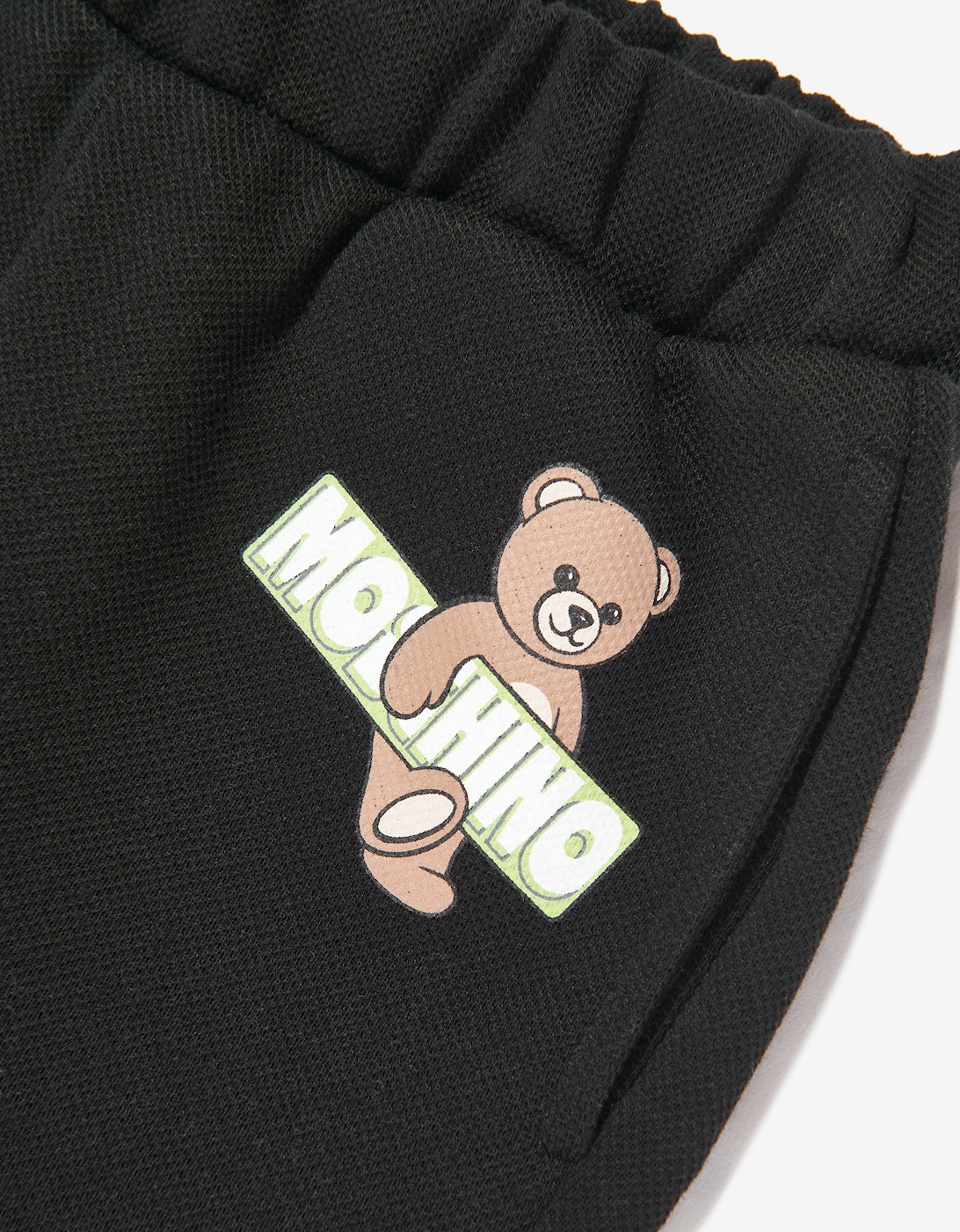 Baby Teddy Bear Logo Joggers in Black