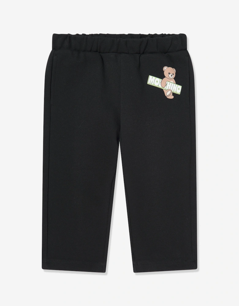 Baby Teddy Bear Logo Joggers in Black