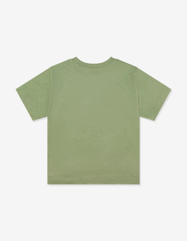 Kids Teddy Bear Logo T-Shirt in Green