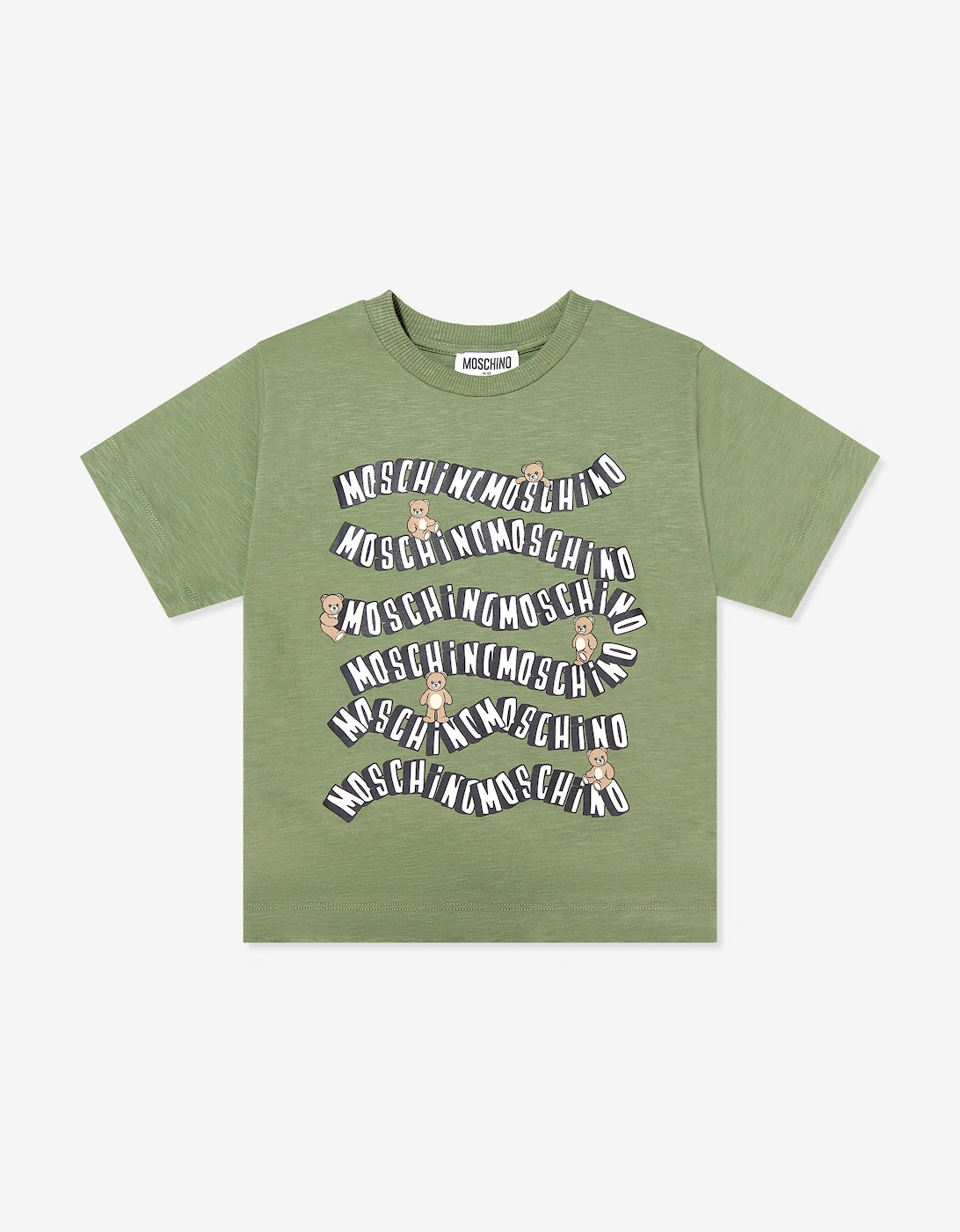 Kids Teddy Bear Logo T-Shirt in Green, 5 of 4