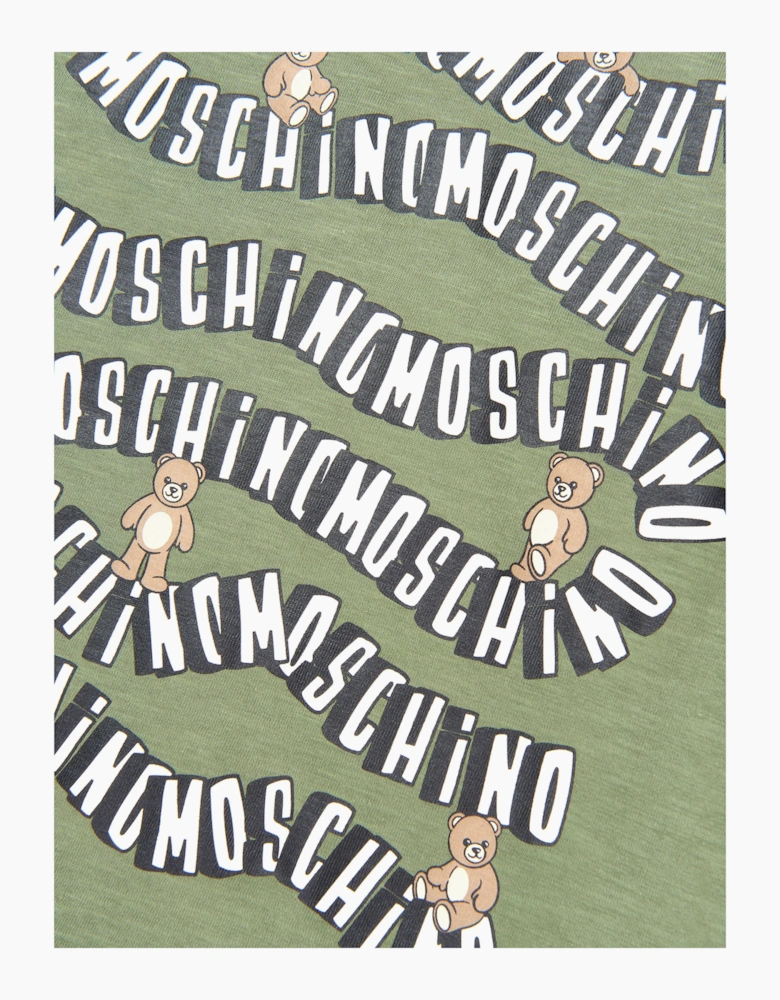 Kids Teddy Bear Logo T-Shirt in Green