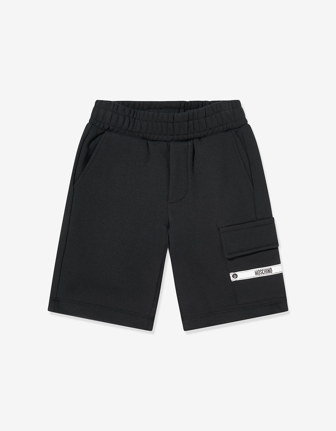 Moschino Boys Black 'S Logo Pocket Shorts In - Size: 12 Years Kids