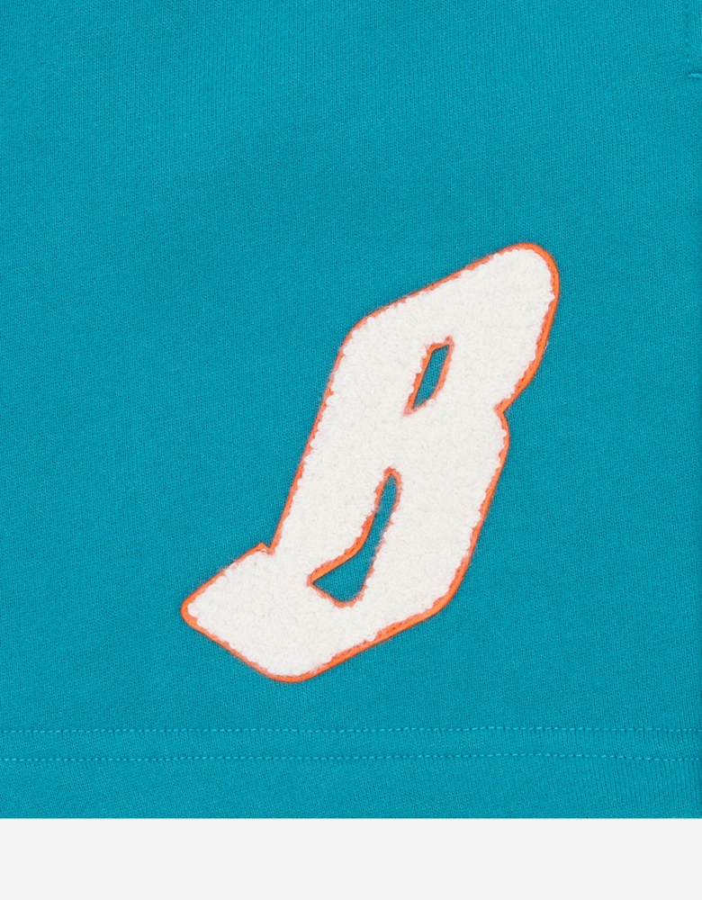 Boys Flying B Chenille Sweat Shorts in Blue