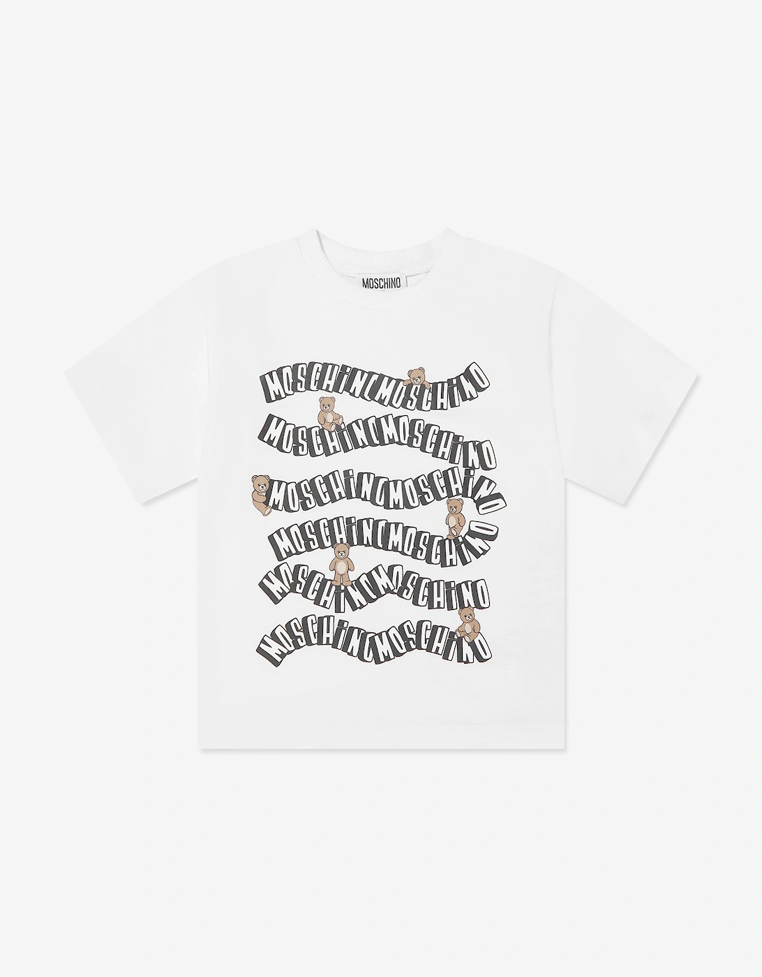 Kids Teddy Bear Logo T-Shirt in White, 5 of 4