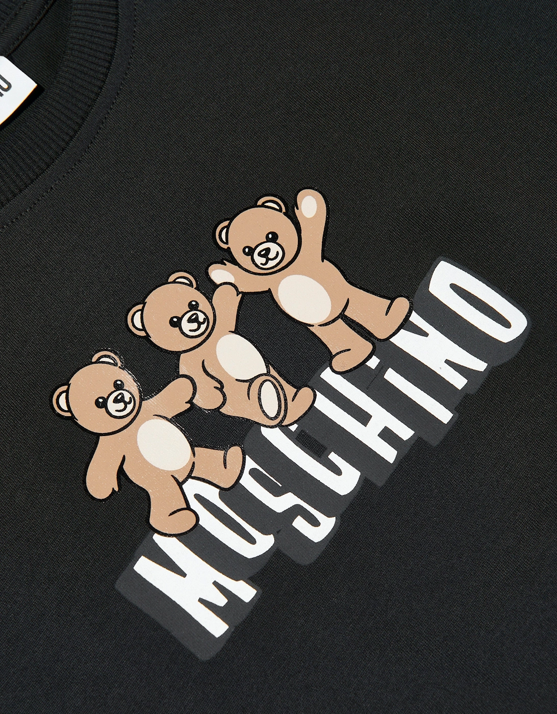 Boys Teddy Bear Logo Short Set in Black