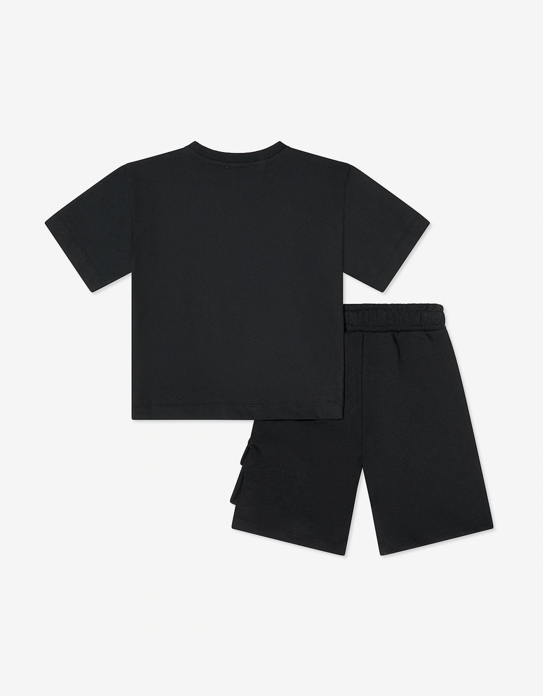 Boys Teddy Bear Logo Short Set in Black