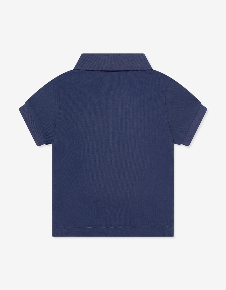 Baby Boys Teddy Bear Logo Polo Shirt in Navy