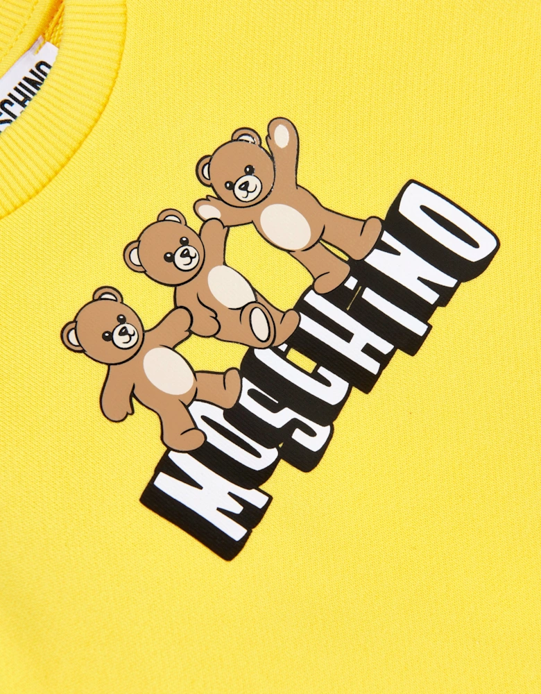 Baby Teddy Bear Logo Sweatshirt in Yellow