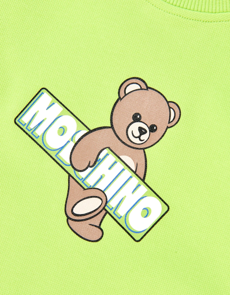 Kids Teddy Bear Logo T-Shirt in Green