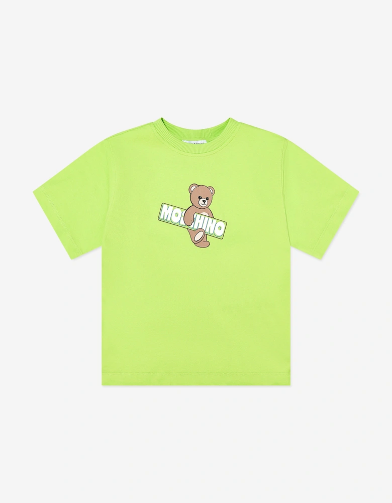 Kids Teddy Bear Logo T-Shirt in Green