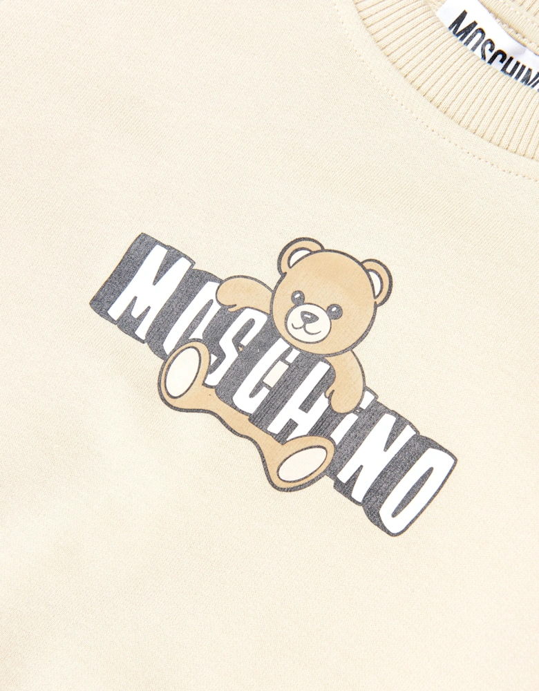 Kids Teddy Bear Logo Sweatshirt in Beige