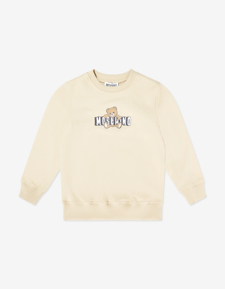 Kids Teddy Bear Logo Sweatshirt in Beige