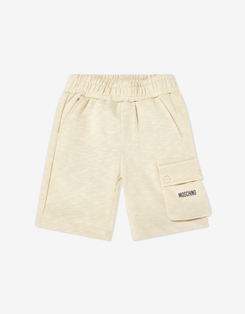 Boys Logo Pocket Shorts in Beige