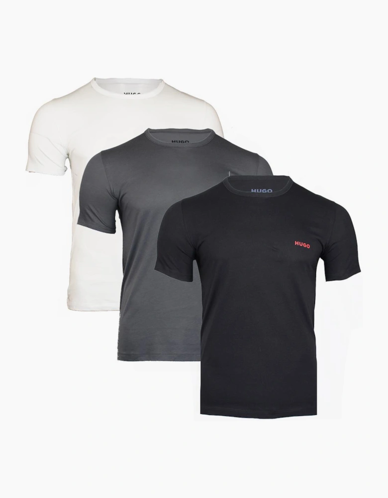 HUGO 3-Pack  Regular Fit T-Shirts, Black, White, Grey