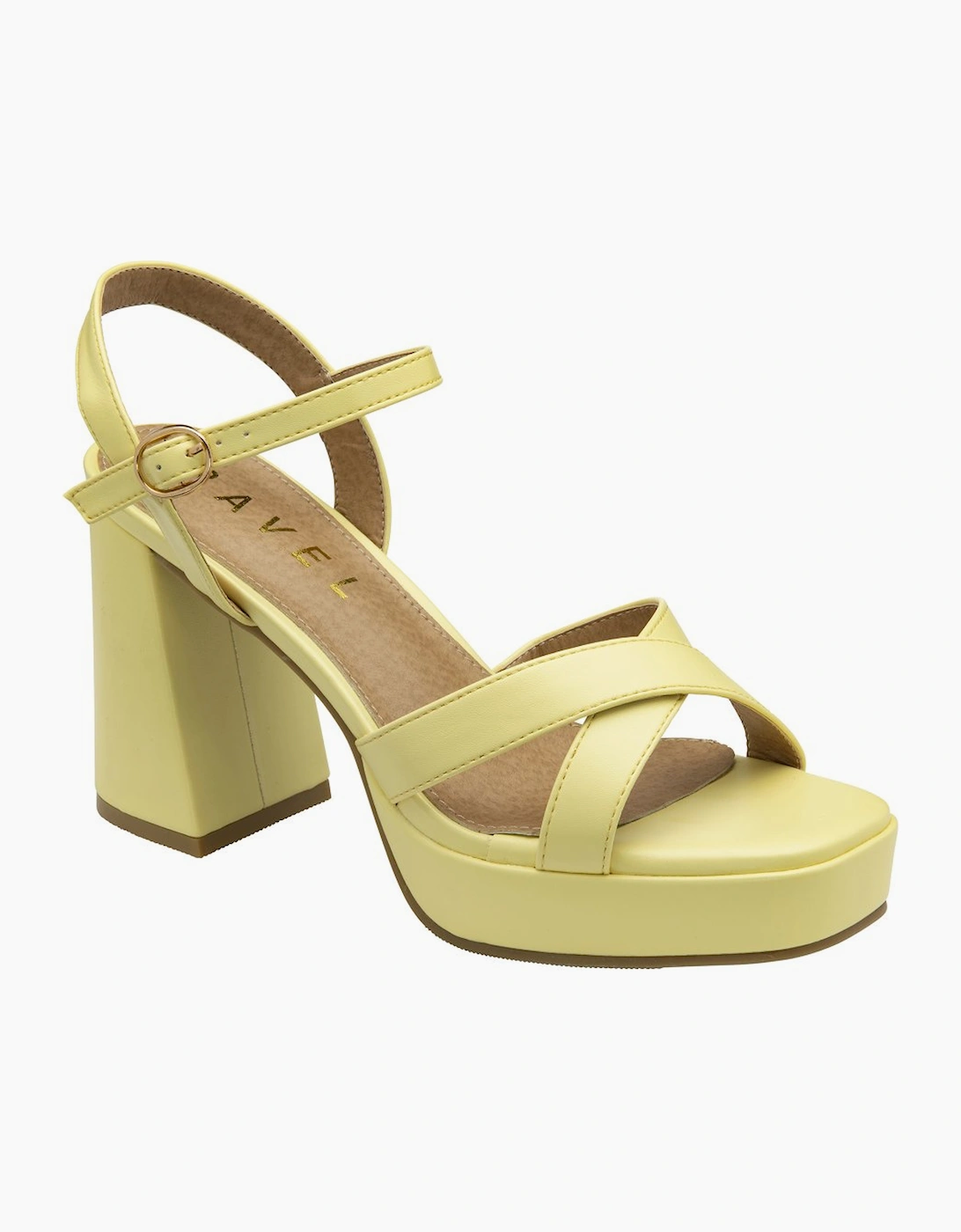 Ravel Women's Pale Yellow Pu Farran Heeled Sandals - Size: 4