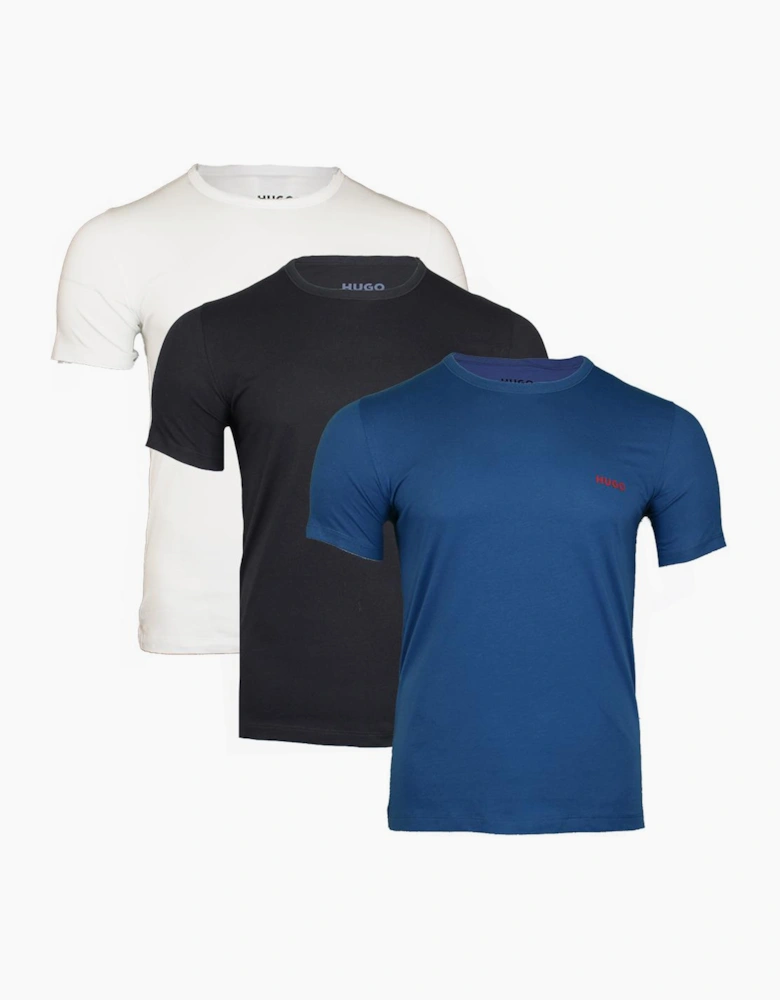 HUGO 3-Pack T-Shirts, Black, White, Blue