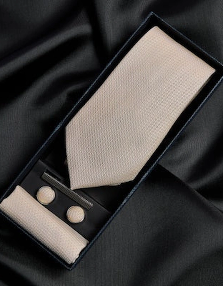 Paul Andrew Textured Tie Set - Champagne