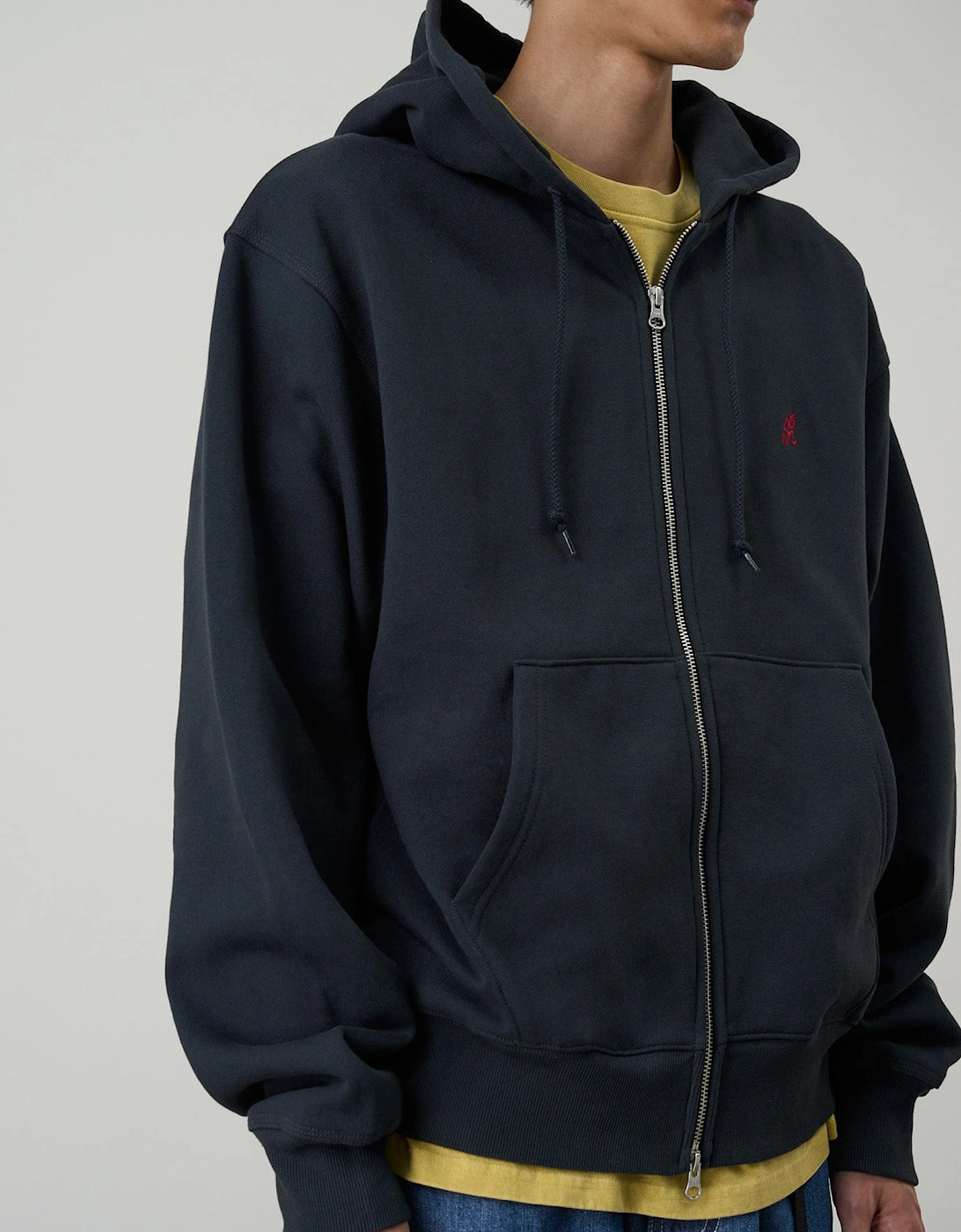 One Point Zip Hooded Sweatshirt
