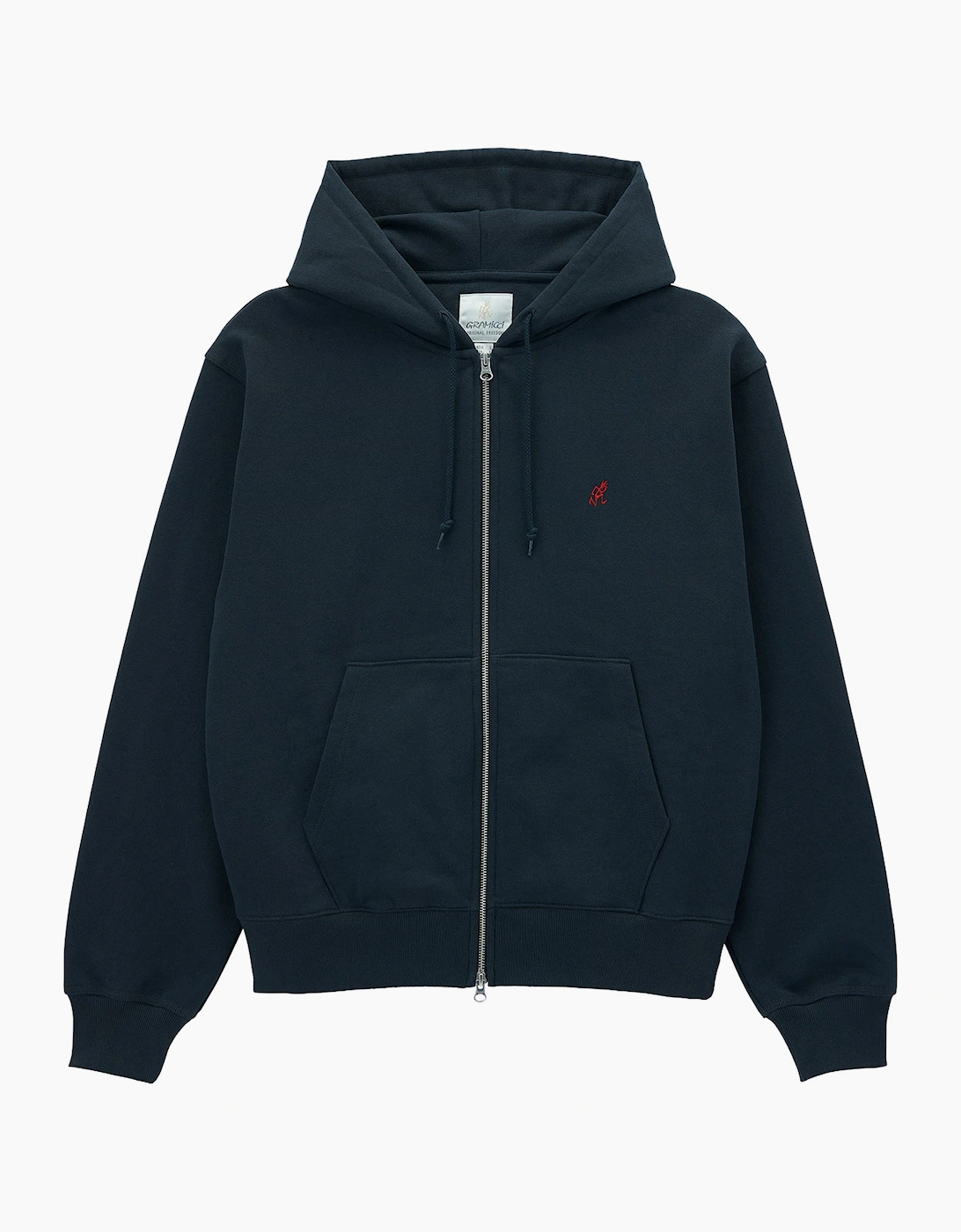 Men's Gramicci One Point Zip Hooded Sweatshirt - Grey/Black - Size: 40