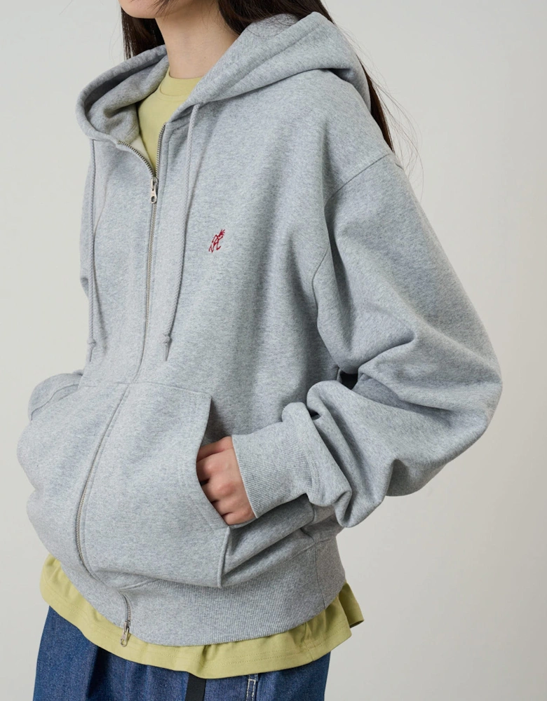 One Point Zip Hooded Sweatshirt