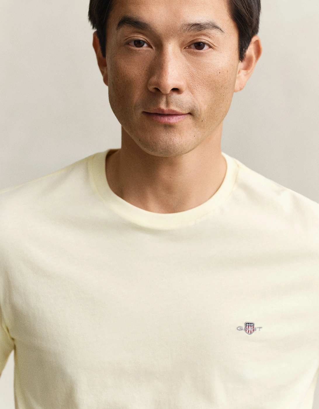 Mens Regular Fit Short Sleeve Shield Logo T-Shirt - 713 Vanilla Yellow