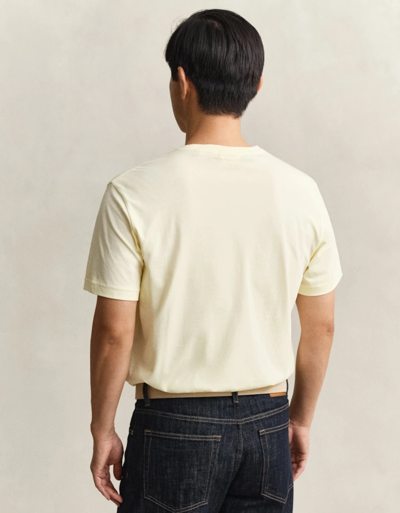 Mens Regular Fit Short Sleeve Shield Logo T-Shirt - 713 Vanilla Yellow