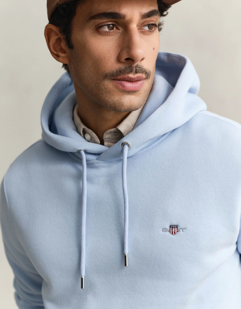 Mens Regular Fit Shield Logo Pullover Hoodie - 457 Fresh Blue