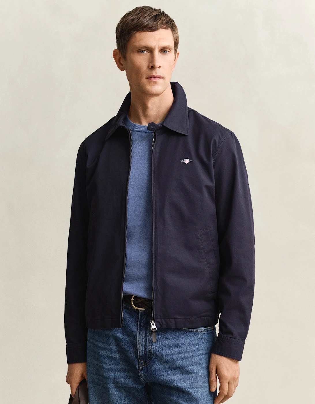 Gant Men's Navy Cotton Windcheater Jacket - 433 Evening Blue  44/Regular Xxl