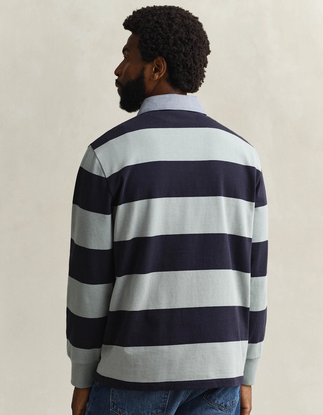Mens Regular Fit Chambray Stripe Heavy Rugger - 10 Ceramic Grey