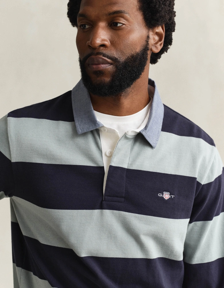 Mens Regular Fit Chambray Stripe Heavy Rugger - 10 Ceramic Grey