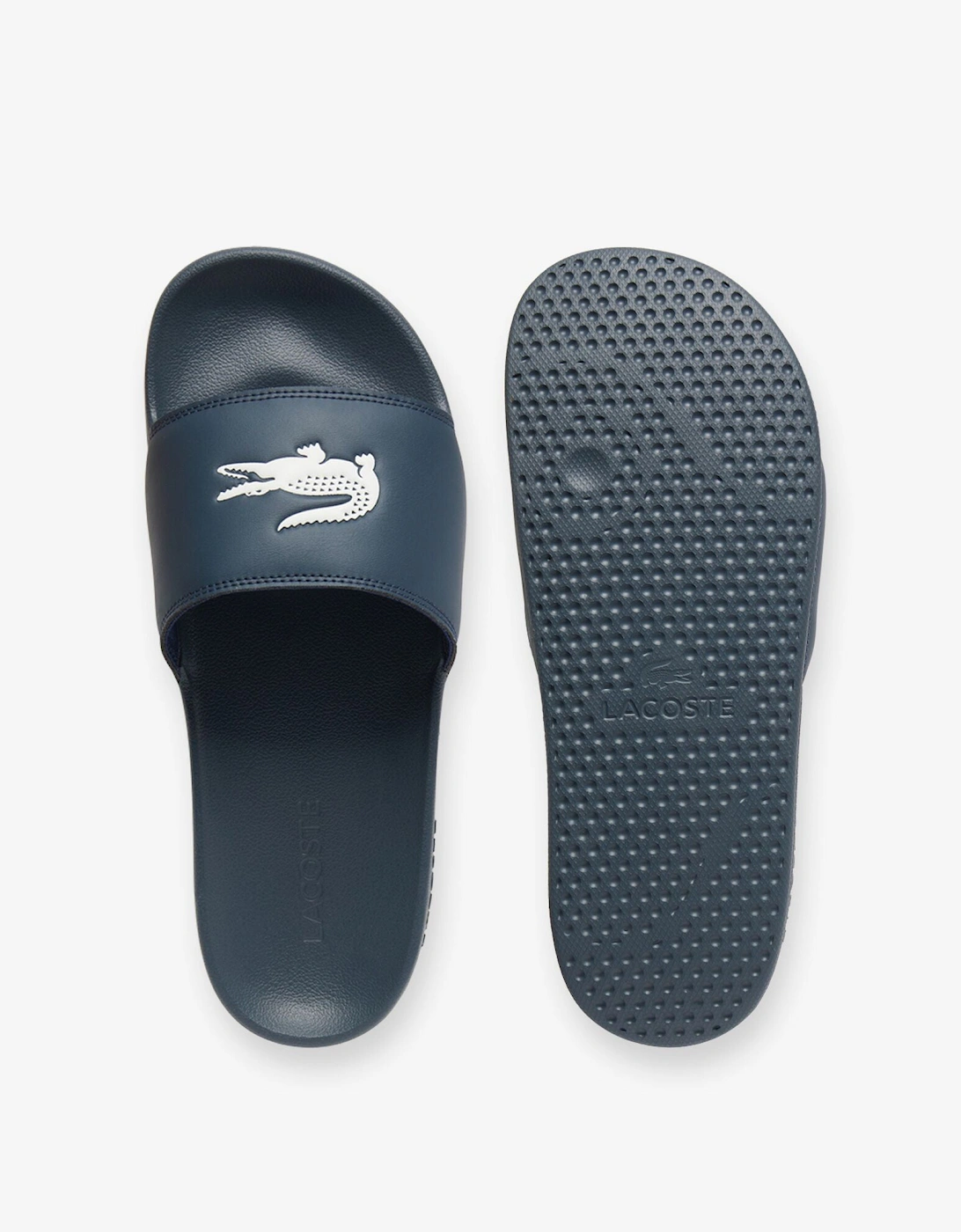 Lacoste Men's Navy Serve Sliders - /White 092 - Size: 8