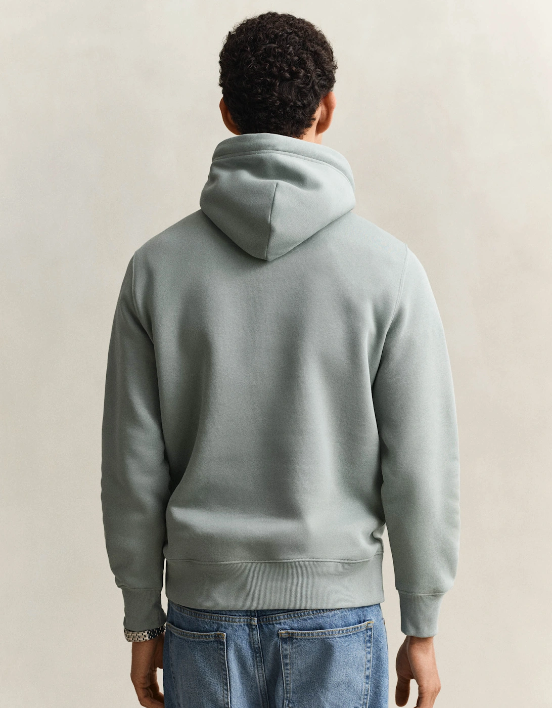 Mens Regular Fit Shield Logo Pullover Hoodie - 10 Ceramic Grey