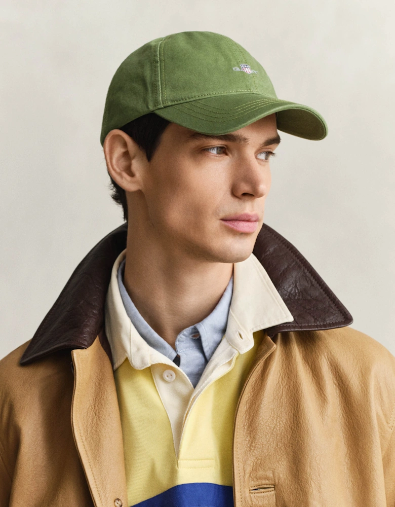Mens Shield Logo Cotton Twill Cap - 354 Herb Green