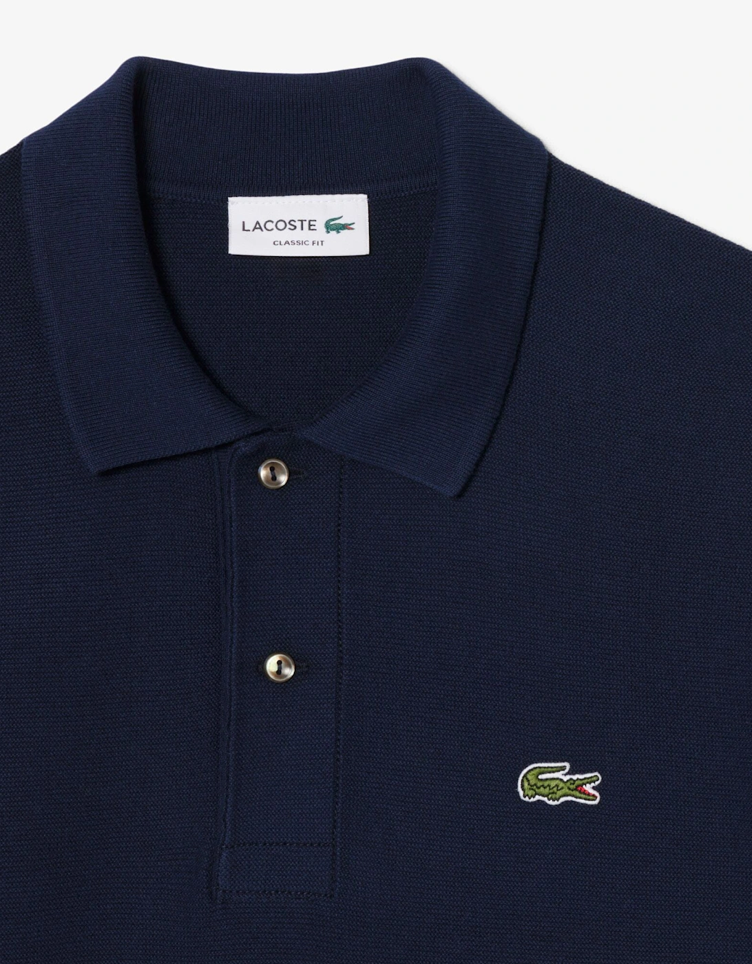 Moss Stitch Cotton Polo Collar Mens Sweater - Navy Blue 166