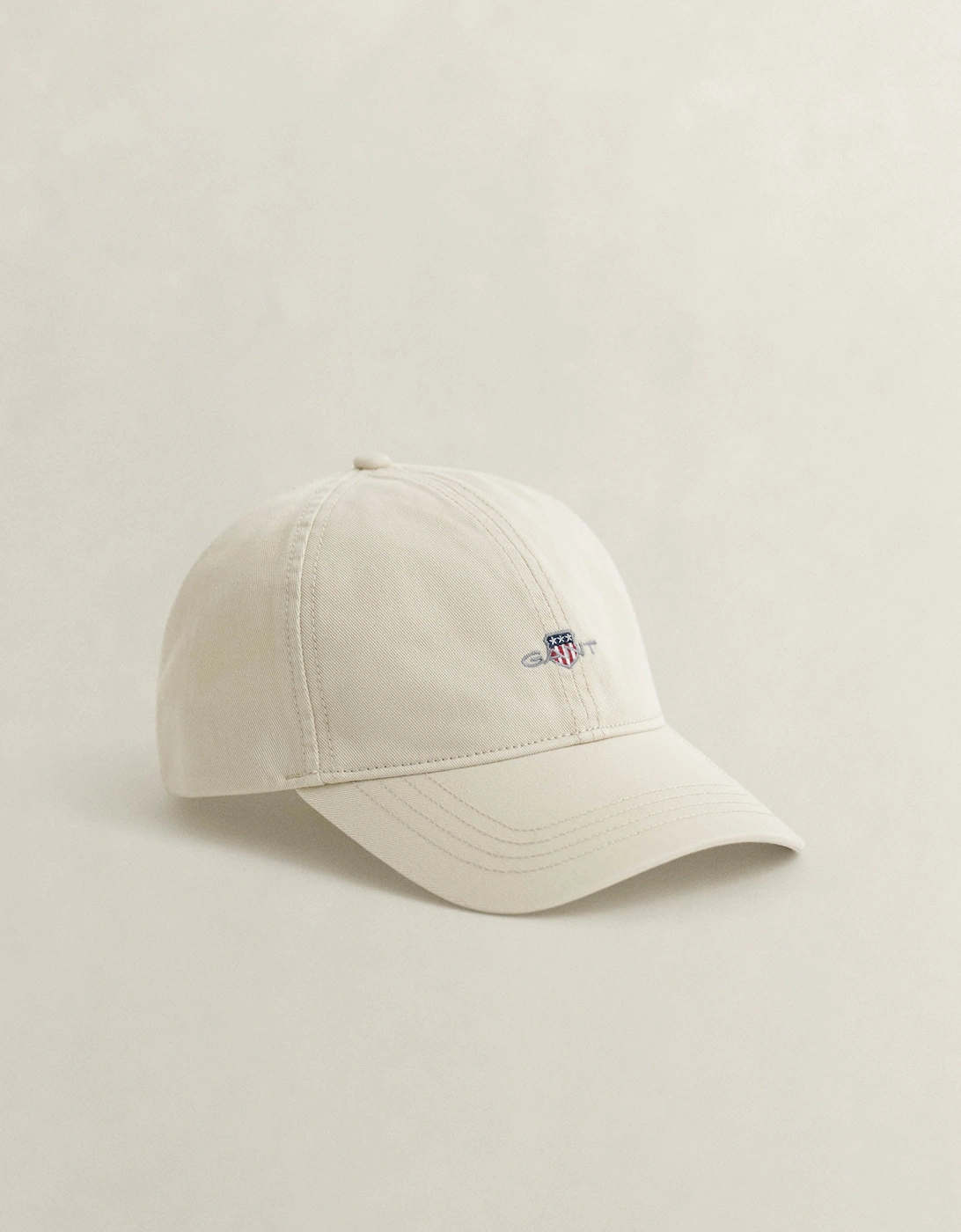 Gant Men's White Shield Logo Cotton Twill Cap - 34 Putty - Size: One Size