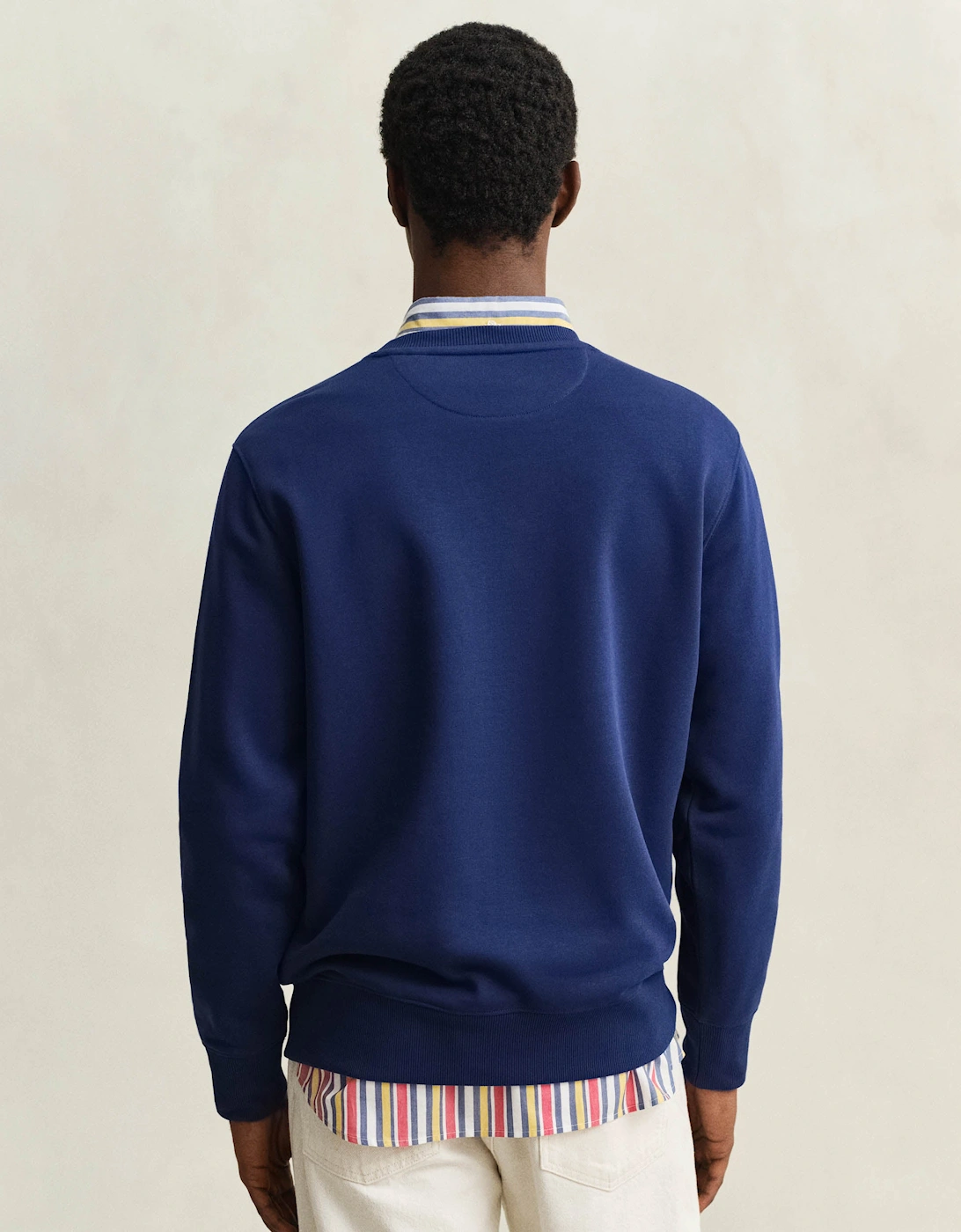 Mens Regular Fit Shield Logo Crew Neck Sweatshirt - 432 Rich Navy