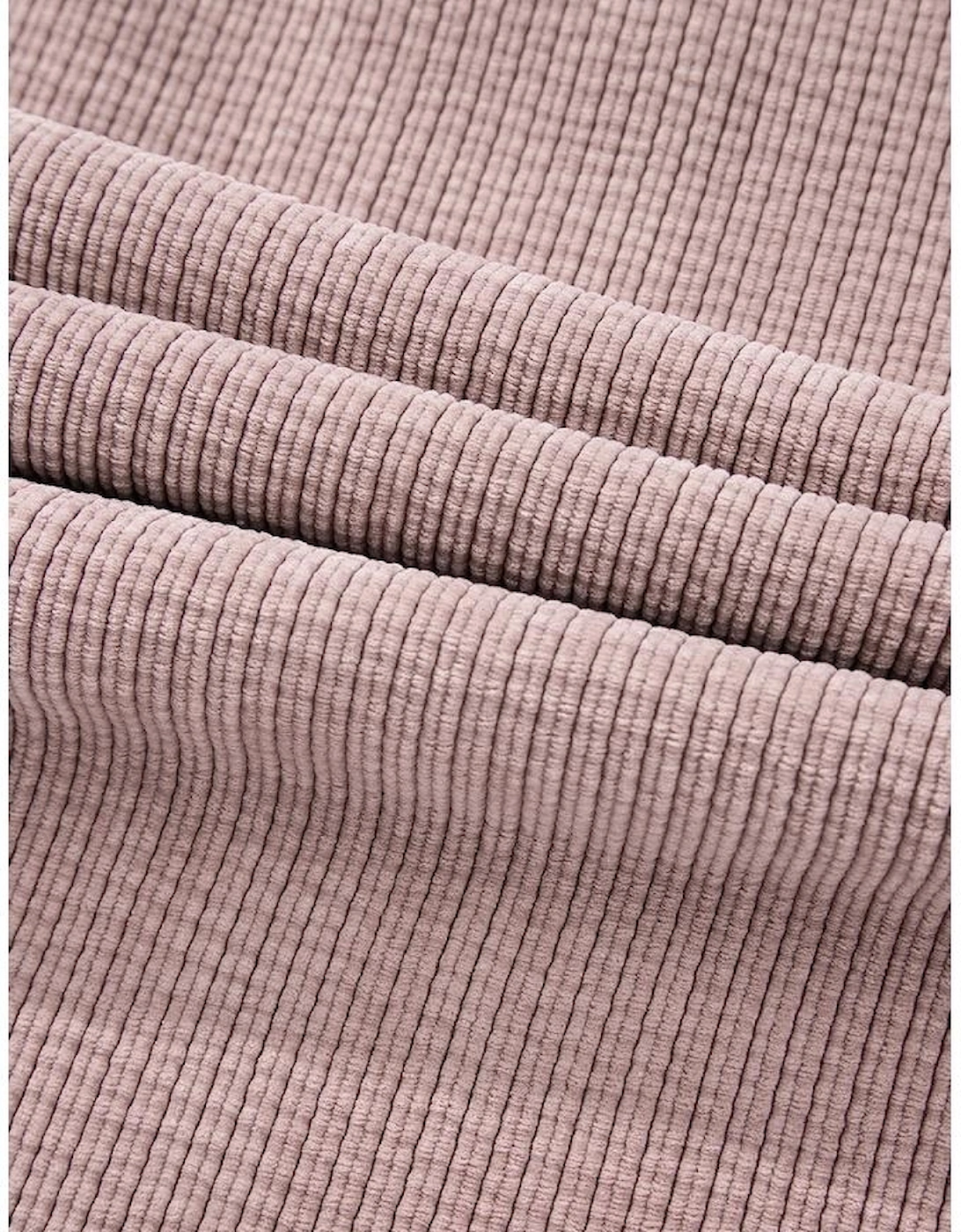 Light Pink Corduroy Flap Pocket Button Up Shacket