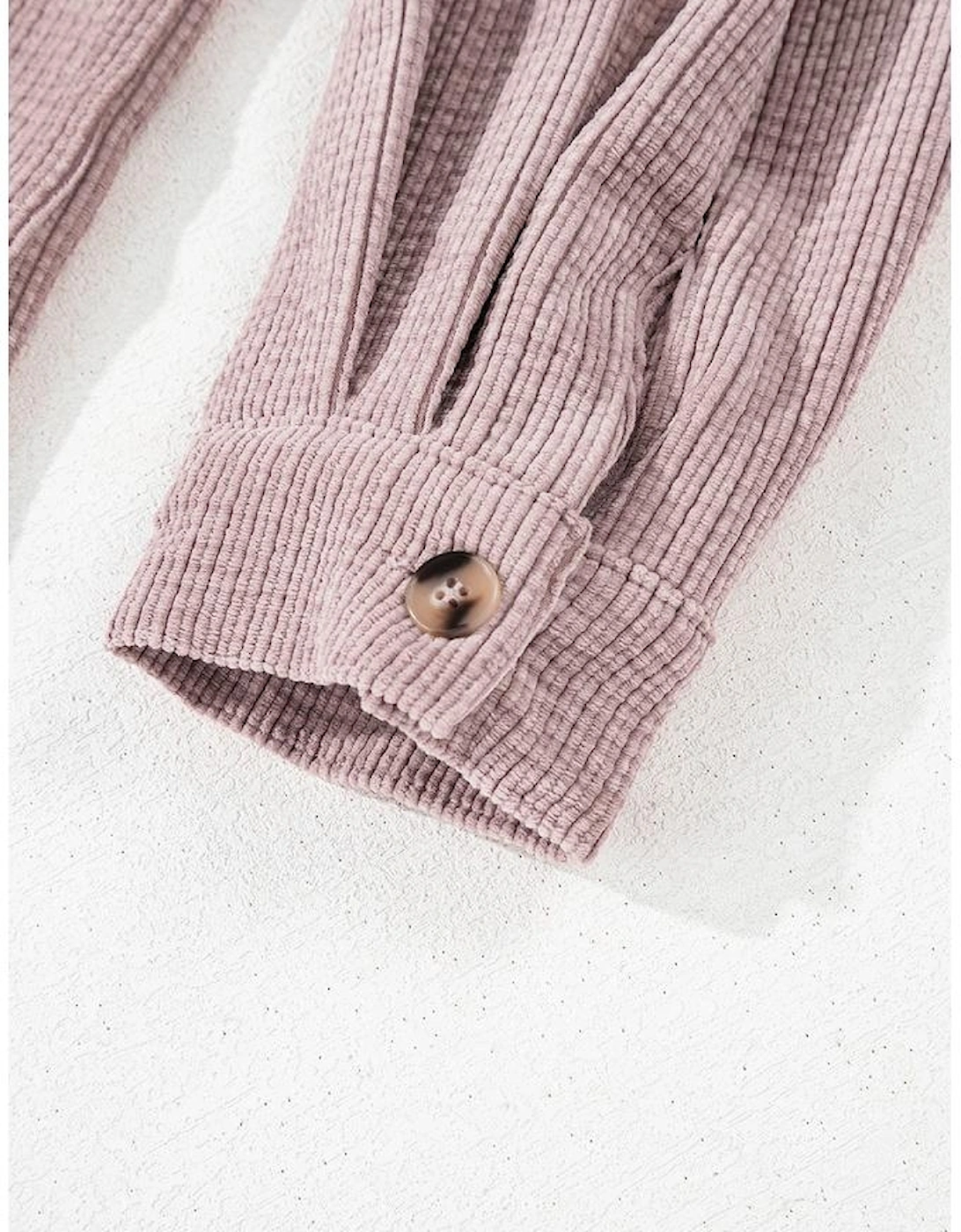 Light Pink Corduroy Flap Pocket Button Up Shacket