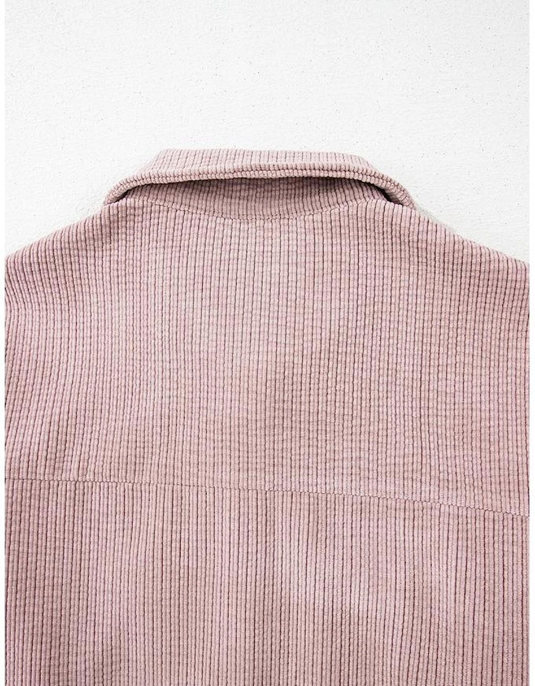 Light Pink Corduroy Flap Pocket Button Up Shacket