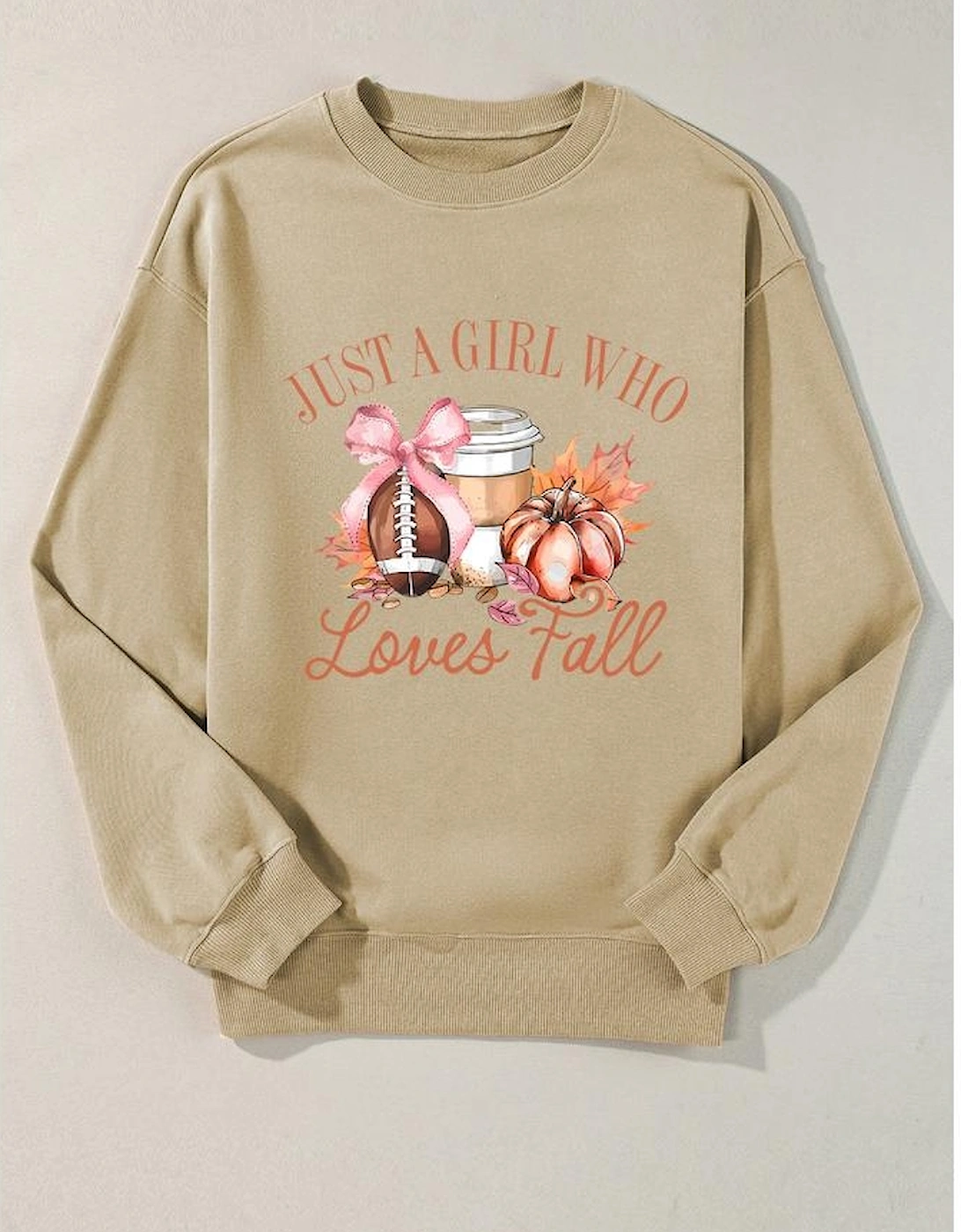 Parchment Just a Girl Who Loves Fall Printed Sweatshirt